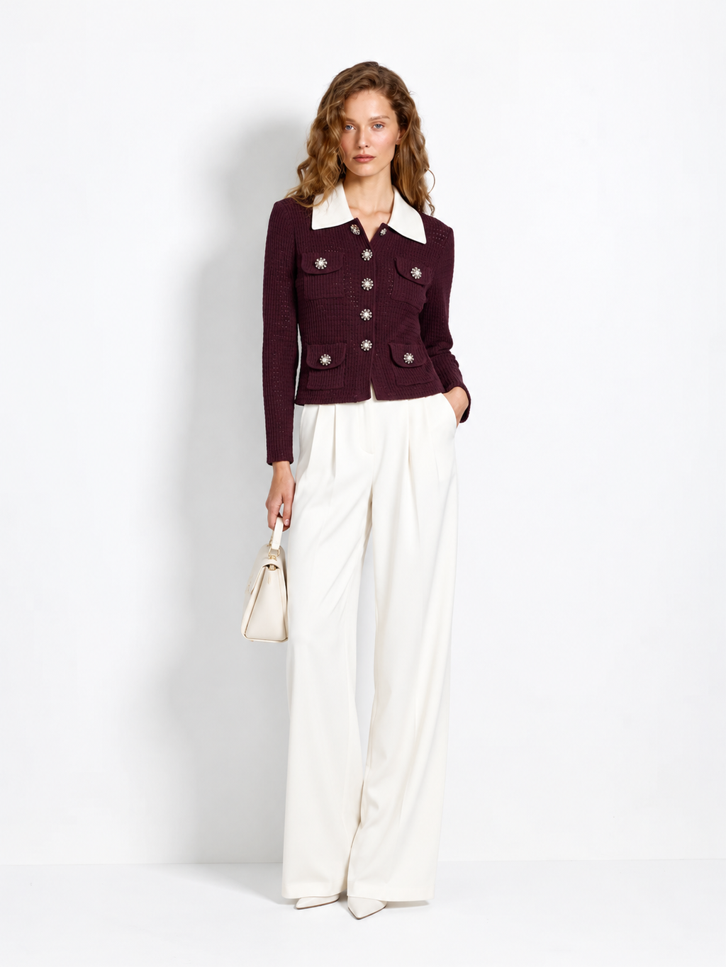 Gina Knit Cardigan – Burgundy