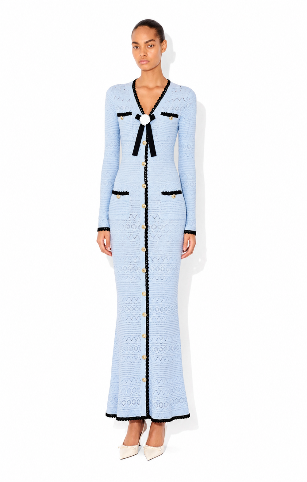 Colette Contrast Knit Maxi Dress