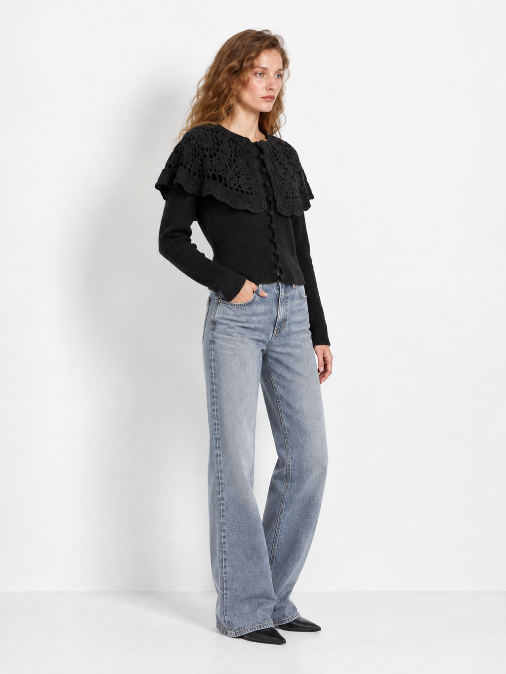 Mina Crochet Collar Cardigan