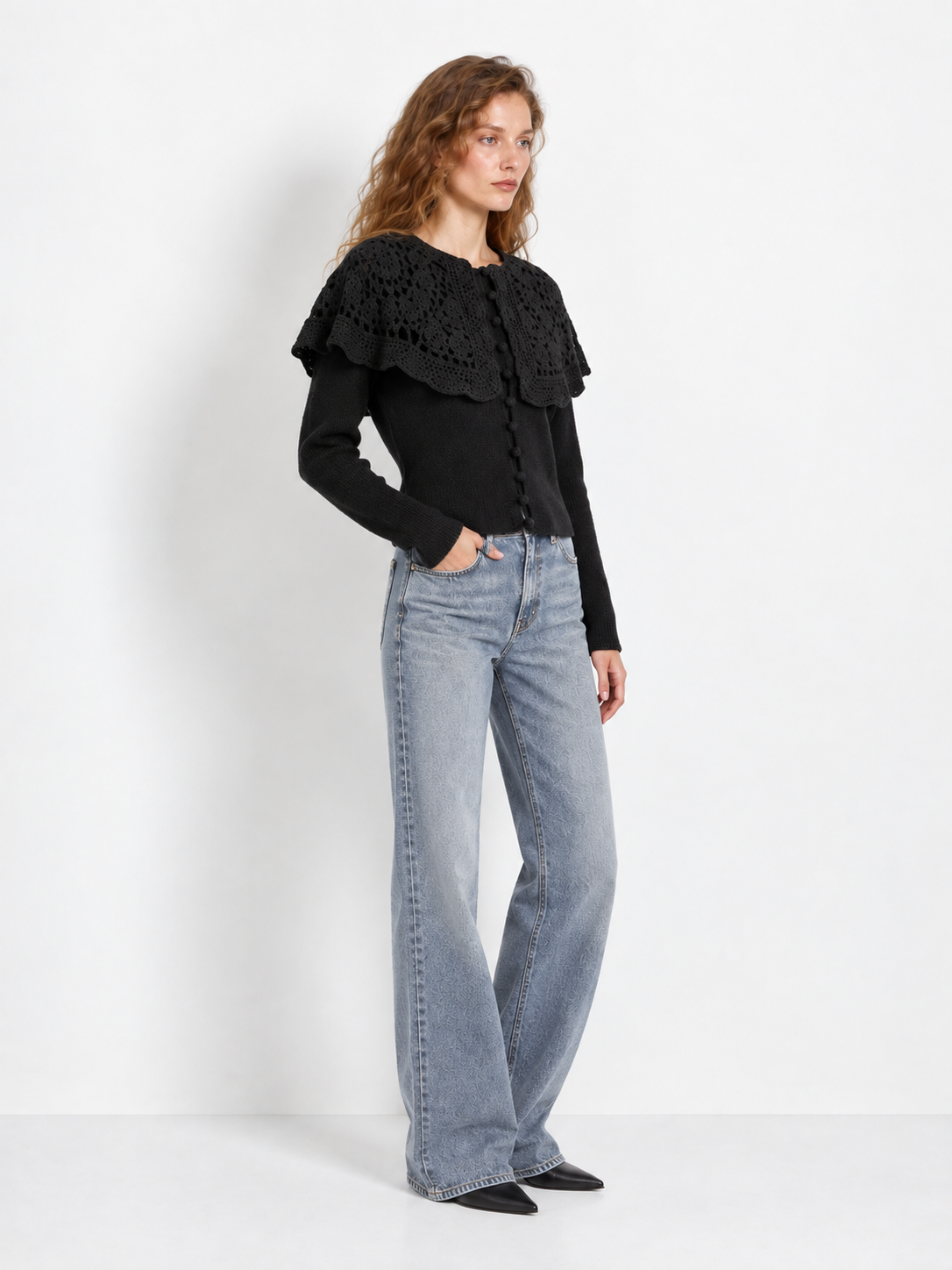 Mina Crochet Collar Cardigan