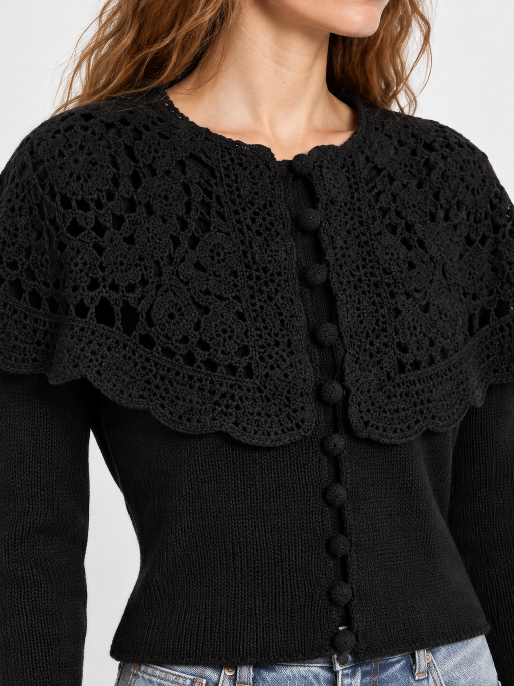 Mina Crochet Collar Cardigan