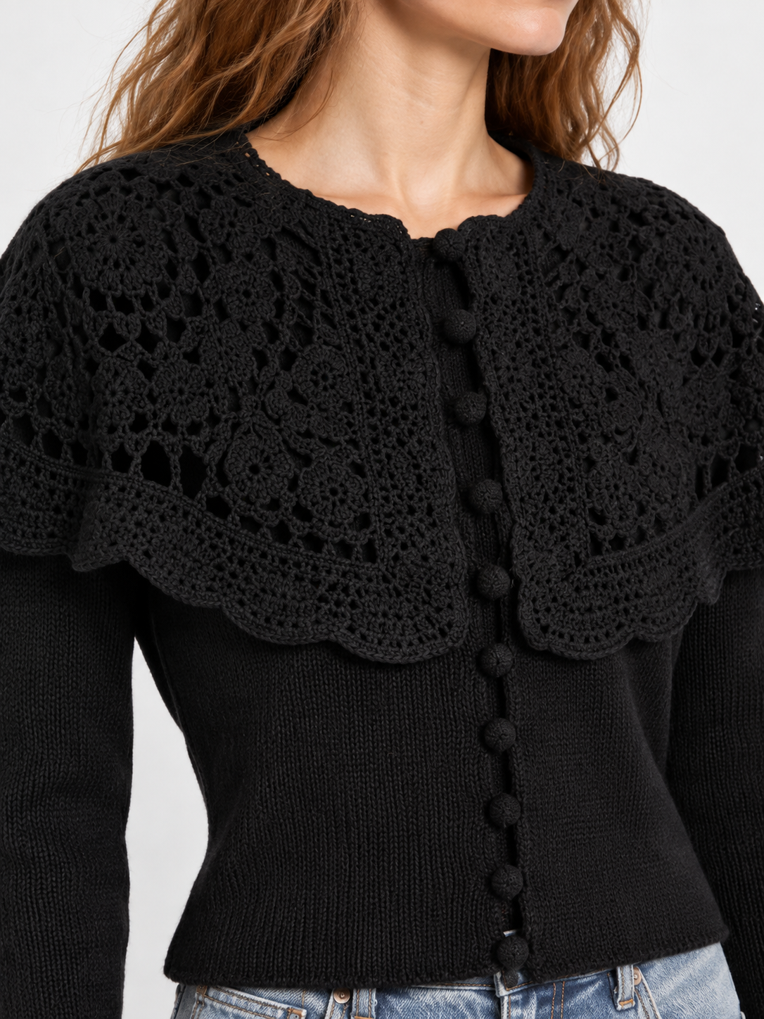 Mina Crochet Collar Cardigan
