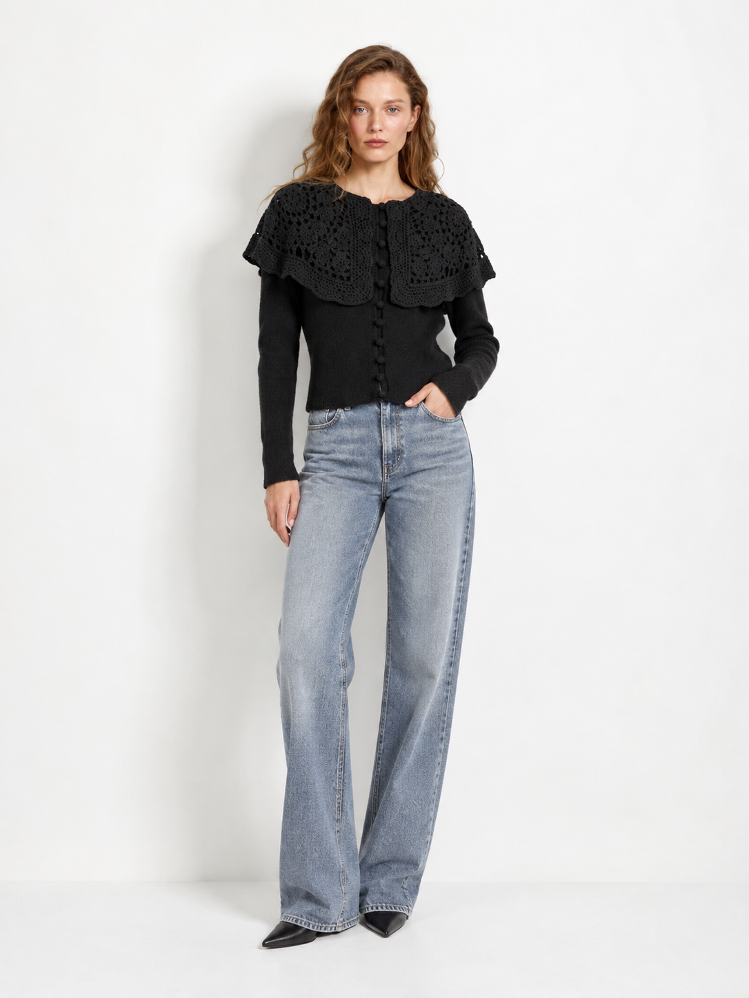 Mina Crochet Collar Cardigan