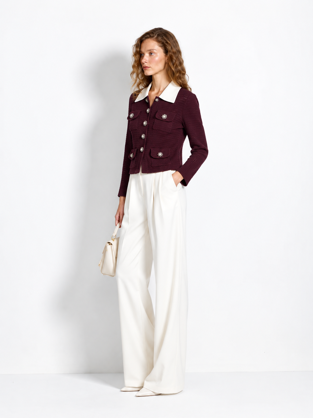 Gina Knit Cardigan – Burgundy