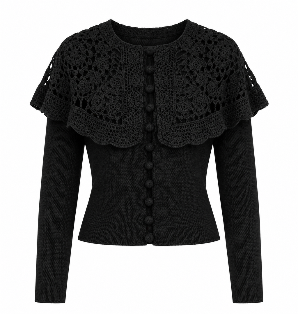 Mina Crochet Collar Cardigan